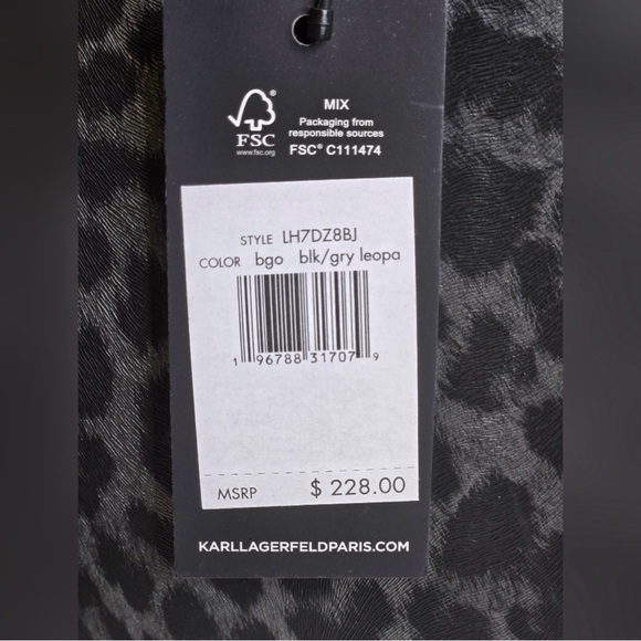 Karl Lagerfeld Black and Gray Satchel with Graphic Design - Picture 11 of 11